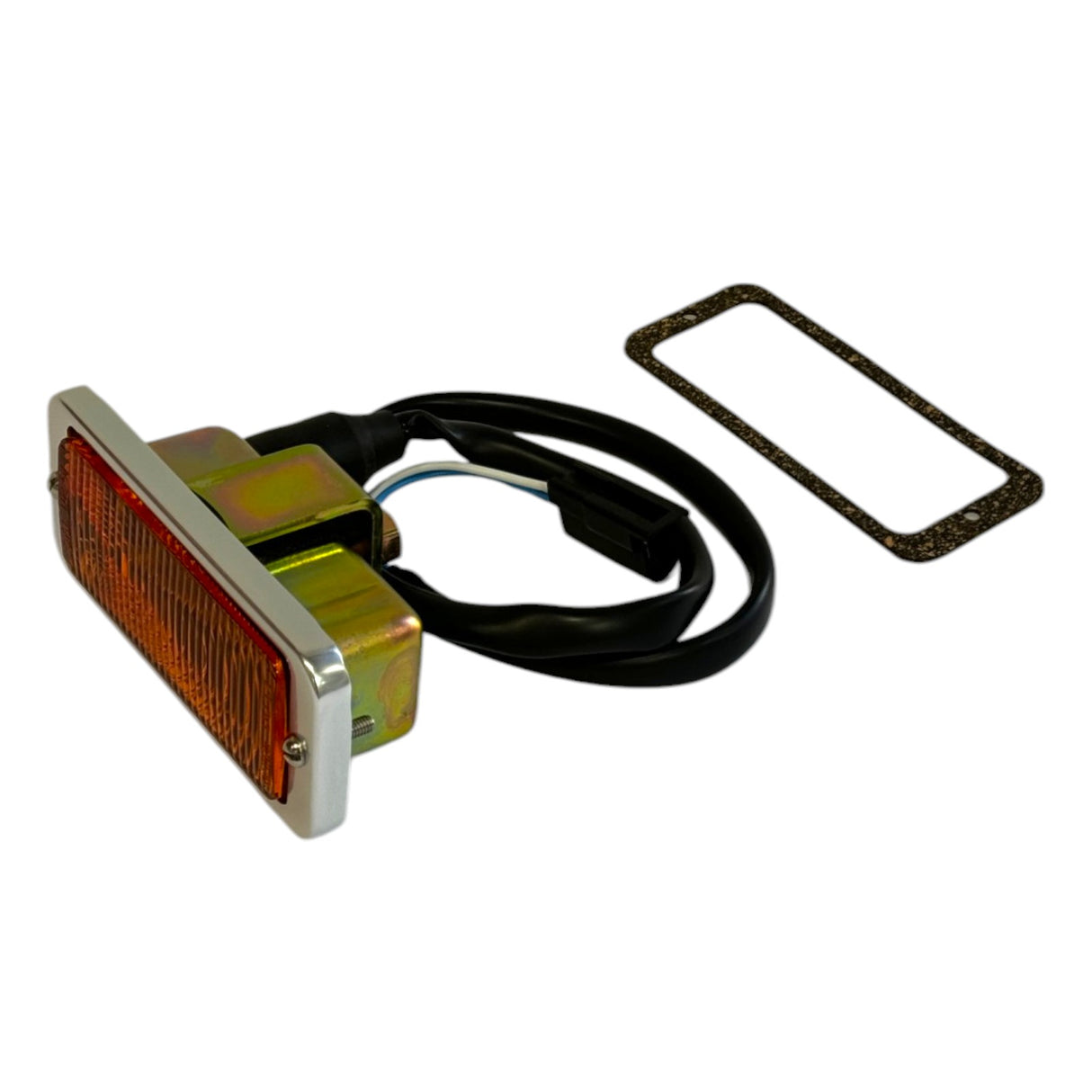 Turn Signal Assembly with Bright Anodized Bezel and Amber Lens