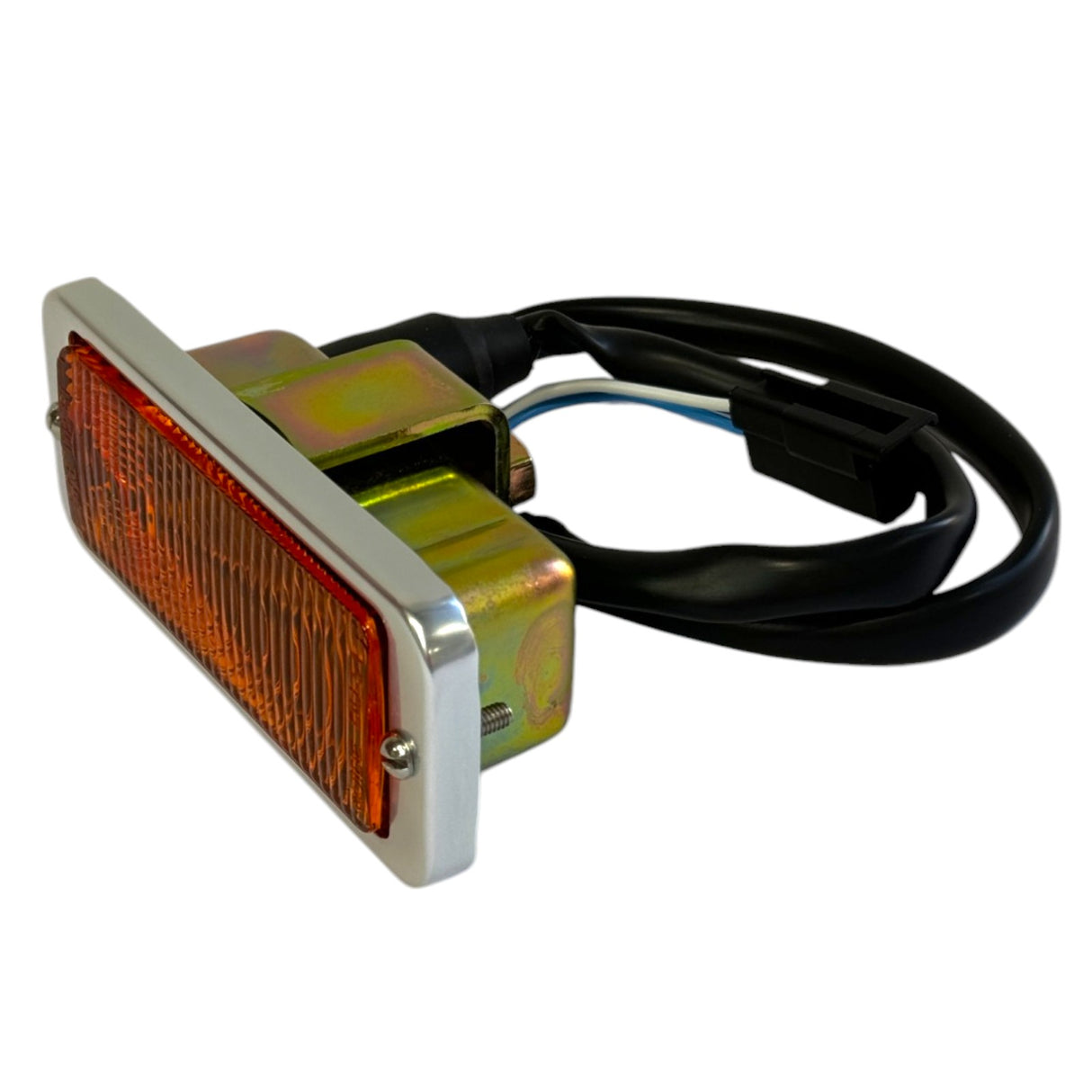 Turn Signal Assembly with Bright Anodized Bezel and Amber Lens